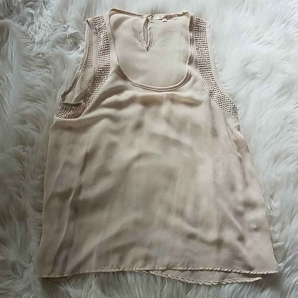 Tan tank with small gold studs